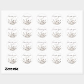 Sticker Rond Fleur sauvage Rustique Automne Meadow Wedding Favo (Feuille)