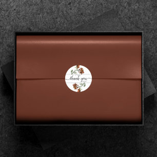 Sticker Rond Fleur sauvage   Terracotta Orange Merci de Bohême