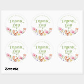 Sticker Rond Fleur sauvage Wild un anniversaire merci (Feuille)