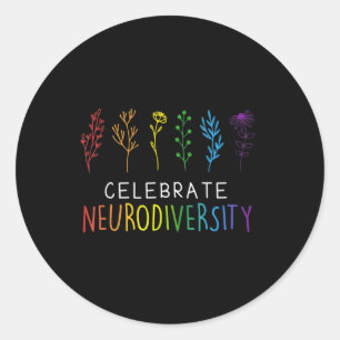 Sticker Rond Fleur Sensibilisation sur l'autisme DE NEURODIVERS