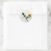 Sticker Rond Fleur simple Jaune moderne Stcker (Sac)