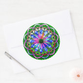 Sticker Rond Fleur spirale printanière (Enveloppe)