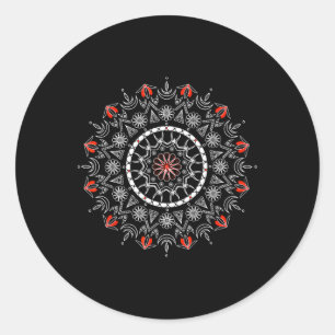 Sticker Rond Fleur Spirituelle Femmes Hommes Mandala Yoga Médit