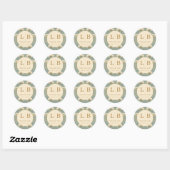 Sticker Rond Fleur teintée élégante (Feuille)