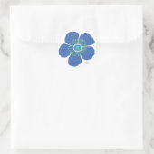 Sticker Rond Fleur tropicale bleue (Sac)