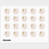 Sticker Rond Fleur tropicale Plage Mariage Faveur (Feuille)