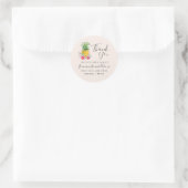 Sticker Rond Fleur tropicale Plage Mariage Faveur (Sac)