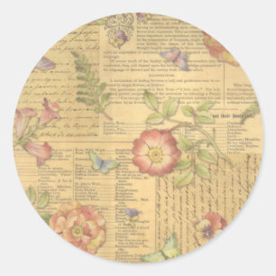 Sticker Rond Fleur Vintage