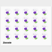 Sticker Rond Fleur Violet Bloom  (Feuille)