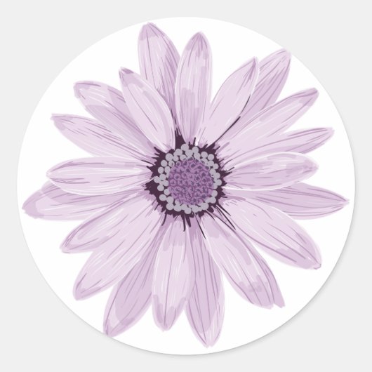 Sticker Rond Fleur violet clair (Devant)