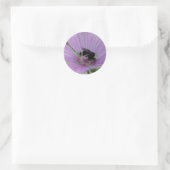 Sticker Rond Fleur violet clair avec abeille (Sac)