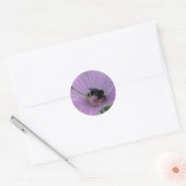 Sticker Rond Fleur violet clair avec abeille (Enveloppe)