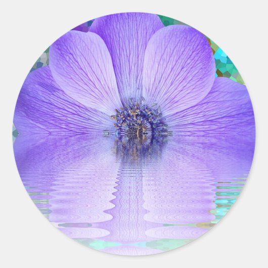 Sticker Rond Fleur Violette (Devant)