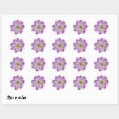 Sticker Rond Fleur violette claire (Feuille)