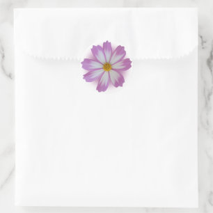 Sticker Rond Fleur violette claire