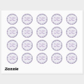 Sticker Rond Fleur violette élégante (Feuille)