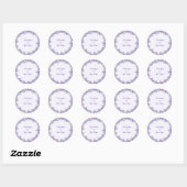 Sticker Rond Fleur violette élégante  (Feuille)