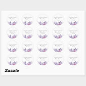 Sticker Rond Fleur Violette Mémorial Funéraire (Feuille)