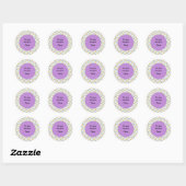 Sticker Rond Fleur Whimsical mignonne et colorée (Feuille)
