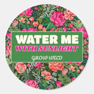 Sticker Rond Fleurir sauvagement Gouache Botanique pour les coi