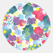 Sticker Rond Fleuris colorés  (Devant)