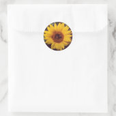 Sticker Rond Fleuron de tournesol avec insecte de bourdon (Sac)