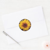 Sticker Rond Fleuron de tournesol avec insecte de bourdon (Enveloppe)
