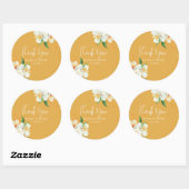 Sticker Rond Fleuron jaune chaud Fleurs de printemps Mariage Fa (Feuille)