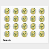 Sticker Rond Fleurs (Feuille)