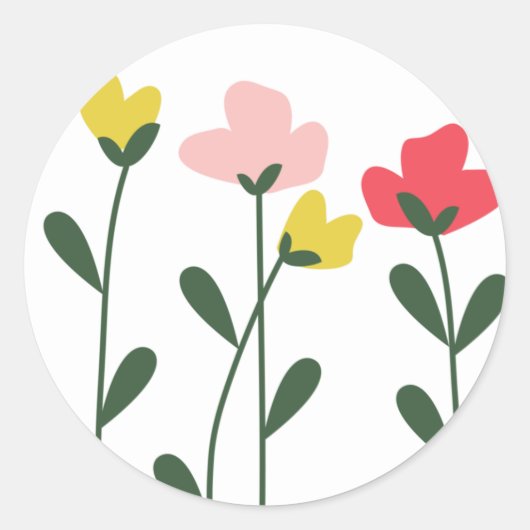 Sticker Rond Fleurs (Devant)