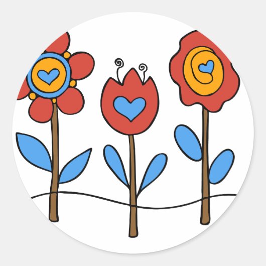 Sticker Rond fleurs (Devant)