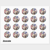 Sticker Rond Fleurs (Feuille)