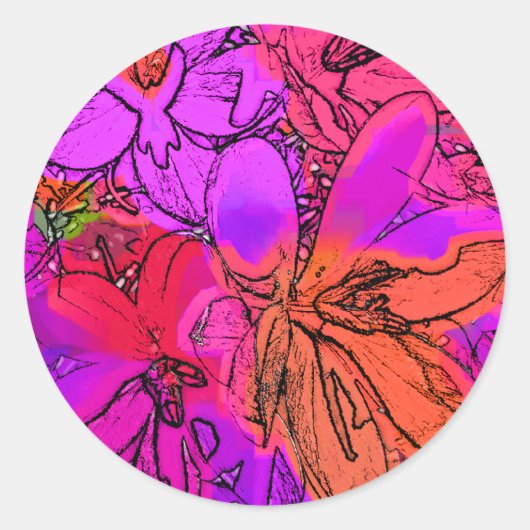 STICKER ROND FLEURS (Devant)
