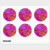 STICKER ROND FLEURS (Feuille)
