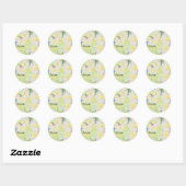 Sticker Rond fleurs (Feuille)