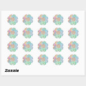 Sticker Rond Fleurs (Feuille)