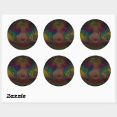 Sticker Rond Fleurs (Feuille)