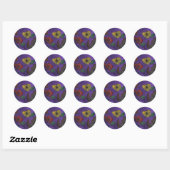 Sticker Rond fleurs (Feuille)