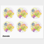 Sticker Rond Fleurs à cravate 2 (Feuille)