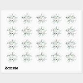 Sticker Rond Fleurs à feuillage persistant et coton Classe Merc (Feuille)