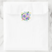 Sticker Rond Fleurs à l'aquarelle (Sac)