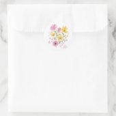 Sticker Rond Fleurs à l'aquarelle (Sac)
