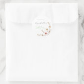 Sticker Rond Fleurs à l'aquarelle Fête de mariage adorable (Sac)