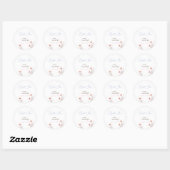 Sticker Rond Fleurs à l'aquarelle Mariage minimaliste (Feuille)
