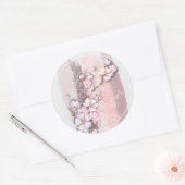 Sticker Rond Fleurs Abstraites de cerises (Enveloppe)