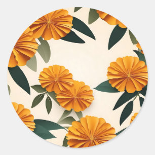 Sticker Rond Fleurs Abstraites de Marigold