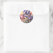 Sticker Rond Fleurs Abstraites Iris (Sac)