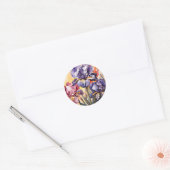 Sticker Rond Fleurs Abstraites Iris (Enveloppe)