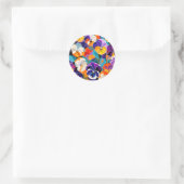 Sticker Rond Fleurs Abstraites modernes (Sac)