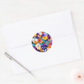 Sticker Rond Fleurs Abstraites modernes (Enveloppe)